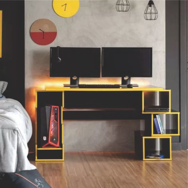 Escritorio Gamer TSN02 140cm Negro