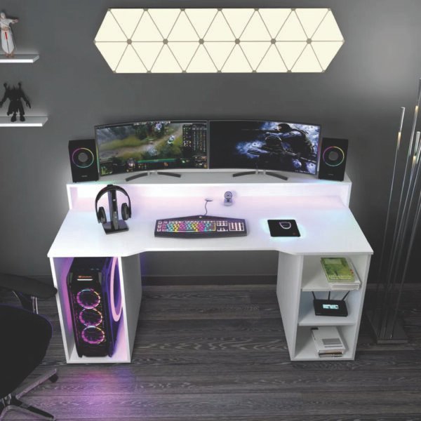 Escritorio Gamer EB01 150cm Blanco