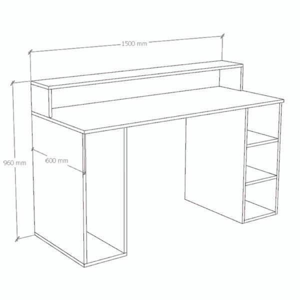 Escritorio Gamer EB01 150cm Blanco