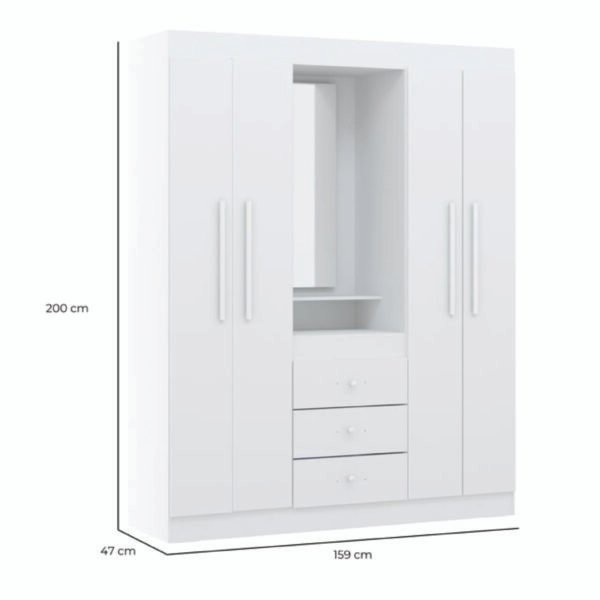 Ropero Casa RPXB01 blanco 159 cm