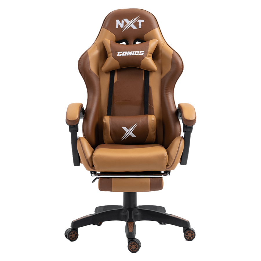 Silla gamer NXT Modelo COMICS Pro tapiz cuero PU, máx. 200 kg, inclinación 155°, diseño Coyote