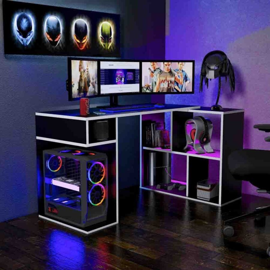 Escritorio Gamer LGN05 133 X 80 Cm Negro