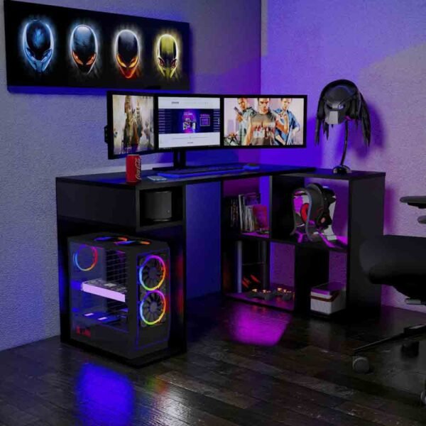 Escritorio Gamer LGN02 133 X 80 Cm Negro
