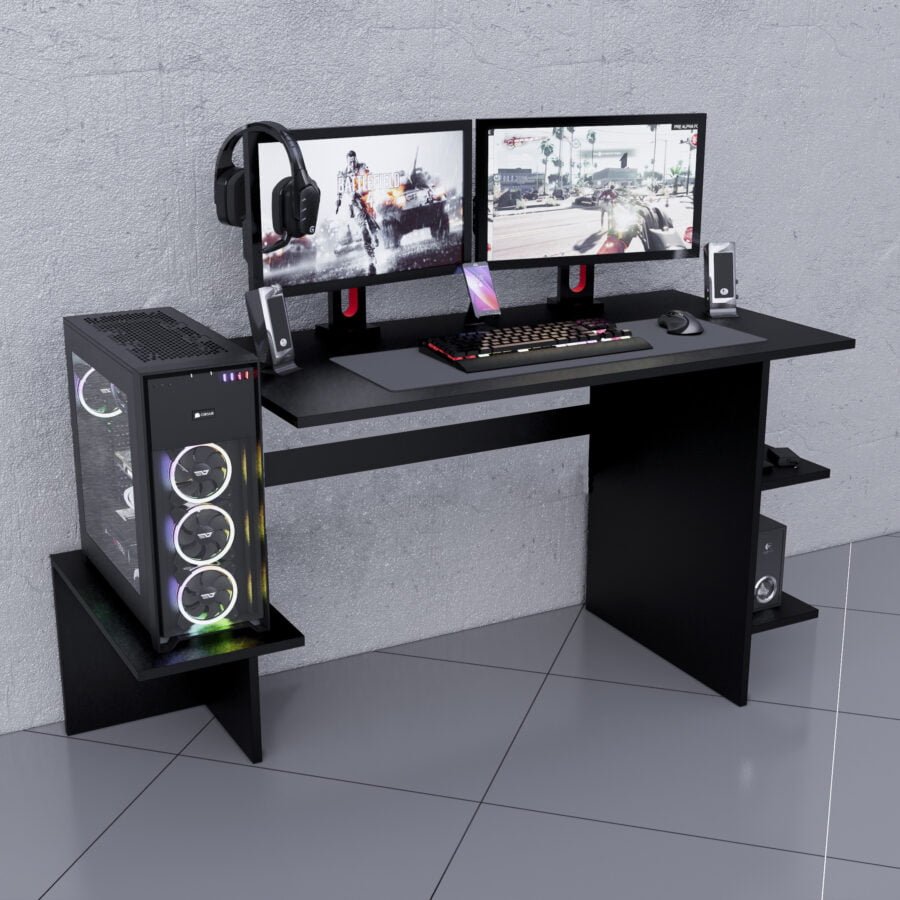 Escritorio Gamer BAN01 136cm Negro