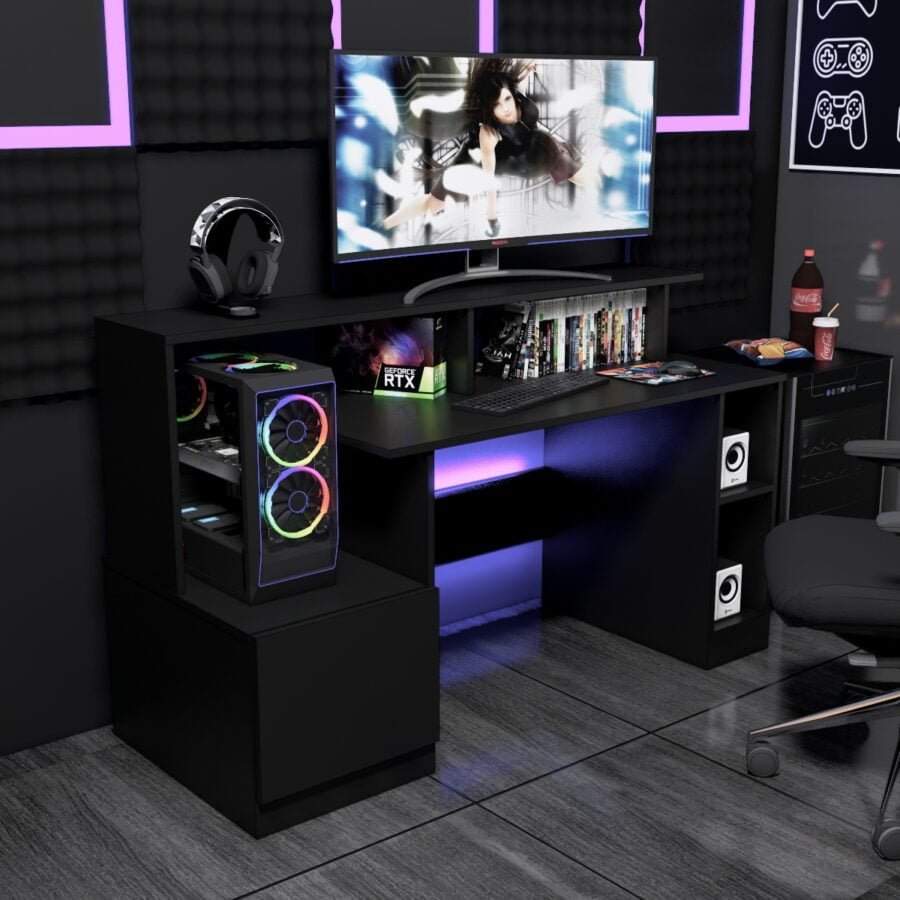 Escritorio Gamer FUN02 150cm Negro