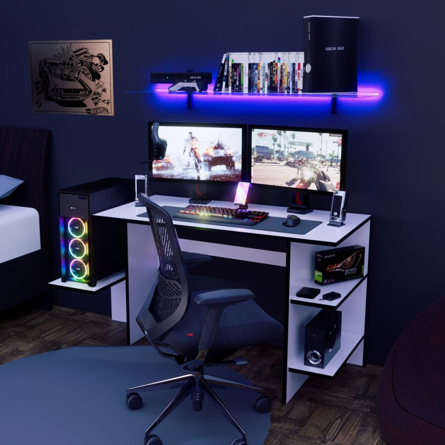 Escritorio Gamer BAB01 136cm Blanco