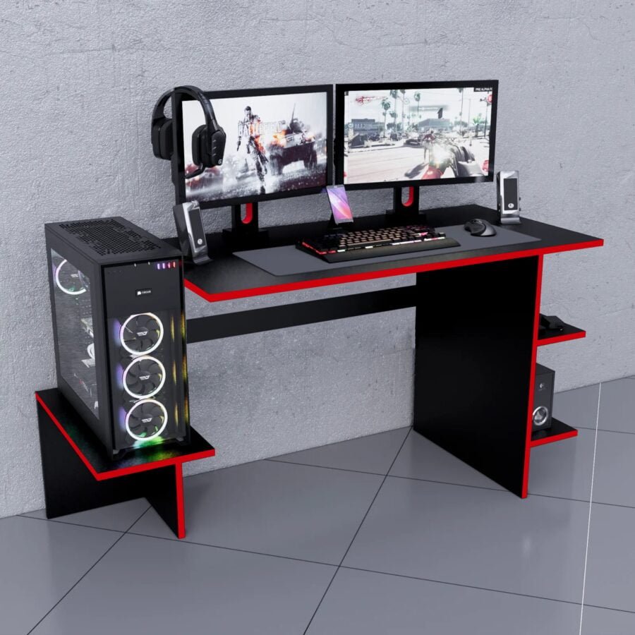 Escritorio Gamer BAN02 136cm Negro