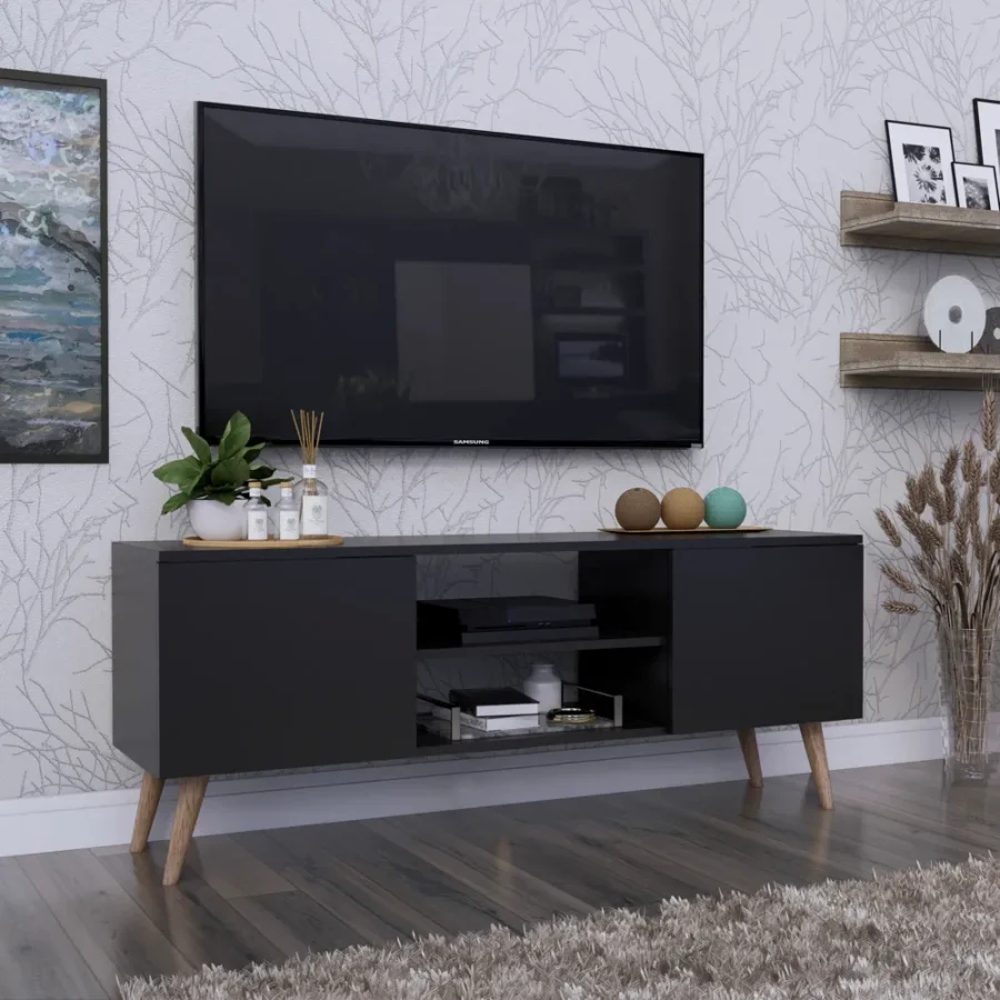 Centro de TV CRN01 Negro 150 cm
