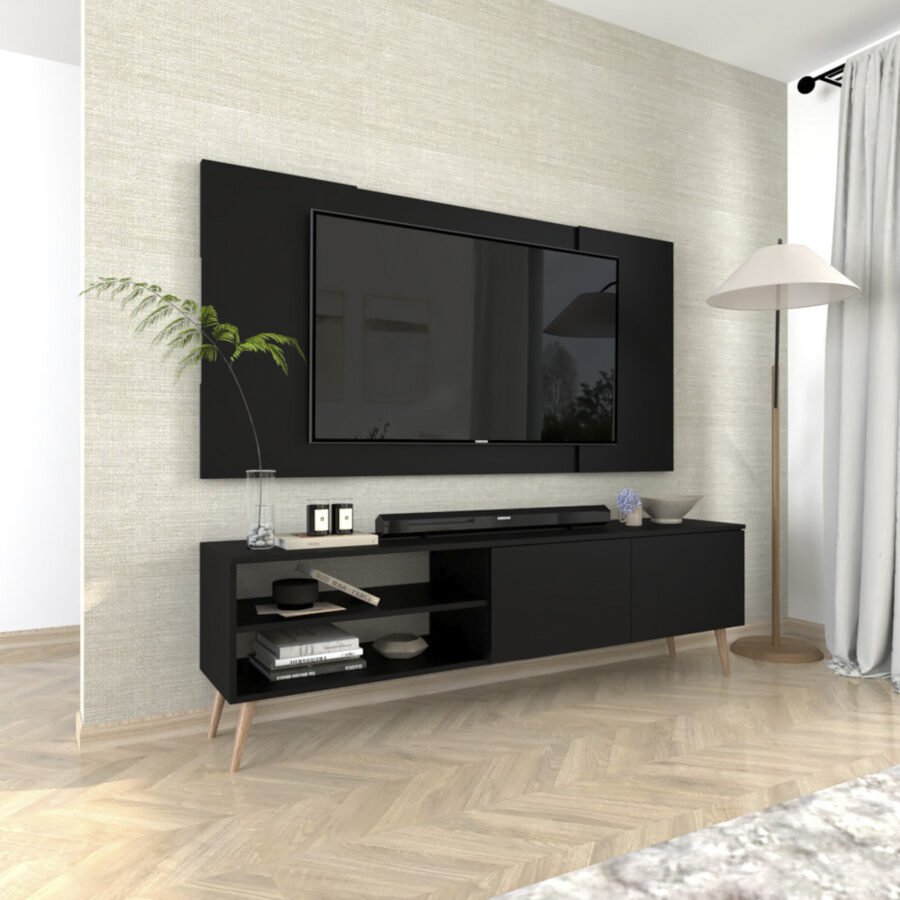 Centro de TV CWN01 Negro 200 cm