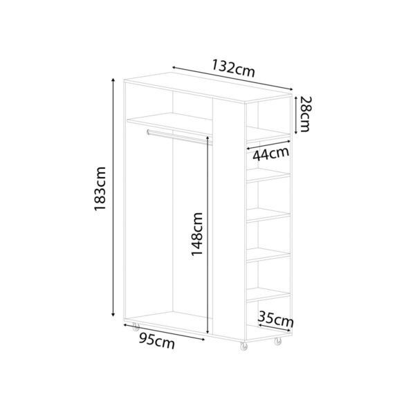 Closet Hogar CMB01 132cm Blanco
