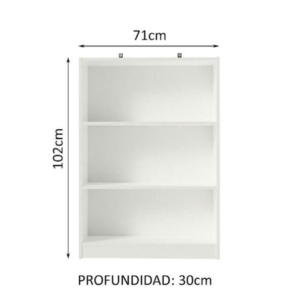 Librero lzb01 con 3 niveles blanco