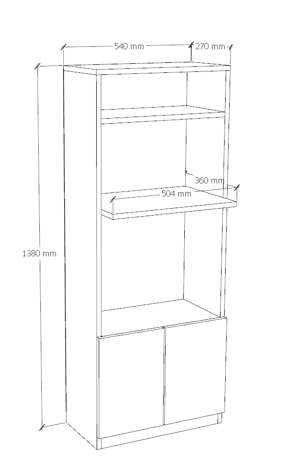 Mueble para microondas de 1380 cm