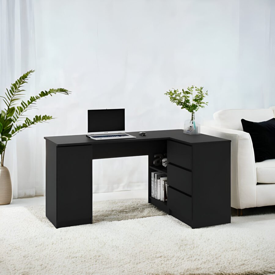 Escritorio en L Gerencial Negro 150cm